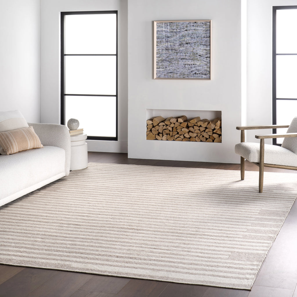 Auriel Stiped Indoor/Outdoor Rug | Beige