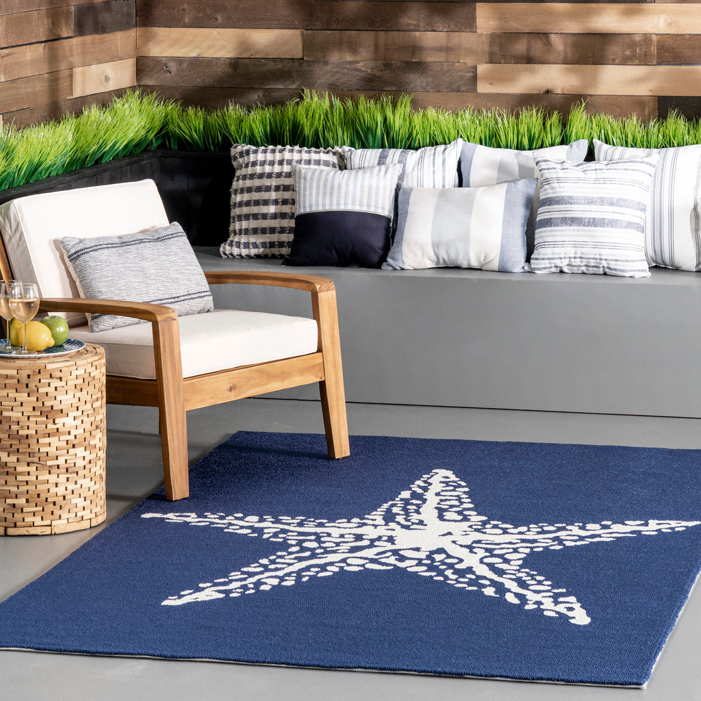 Starfish Indoor/Outdoor Rug | Navy