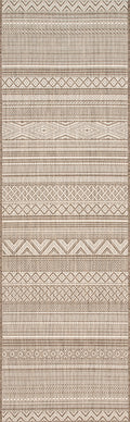 Indoor/Outdoor Tribal Bands Rug | Taupe