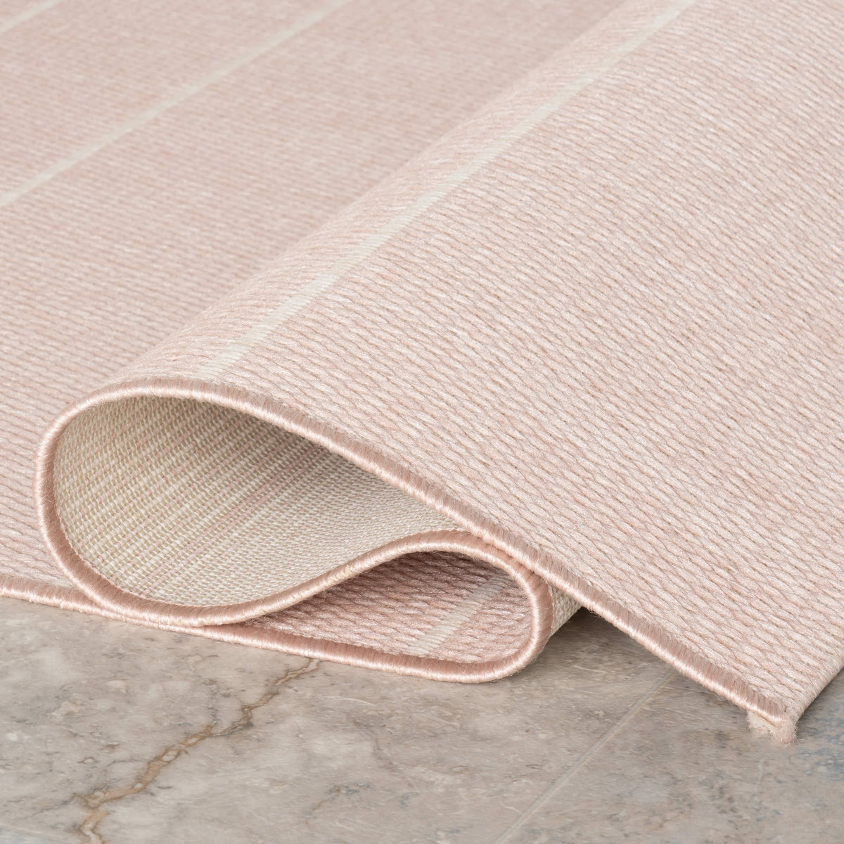 Venetian Pinstripes Indoor/Outdoor Rug | Light Pink