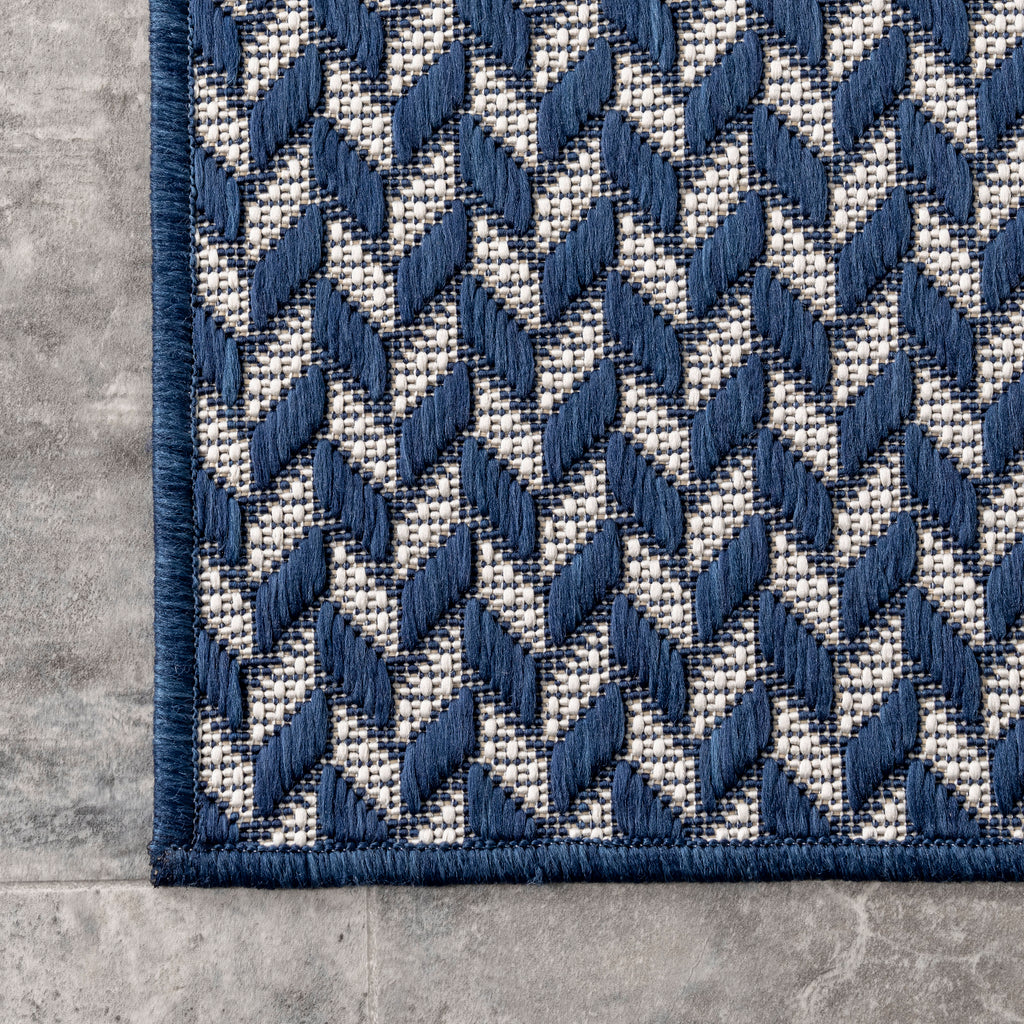 Taraji Herringbone Indoor/Outdoor Rug | Navy