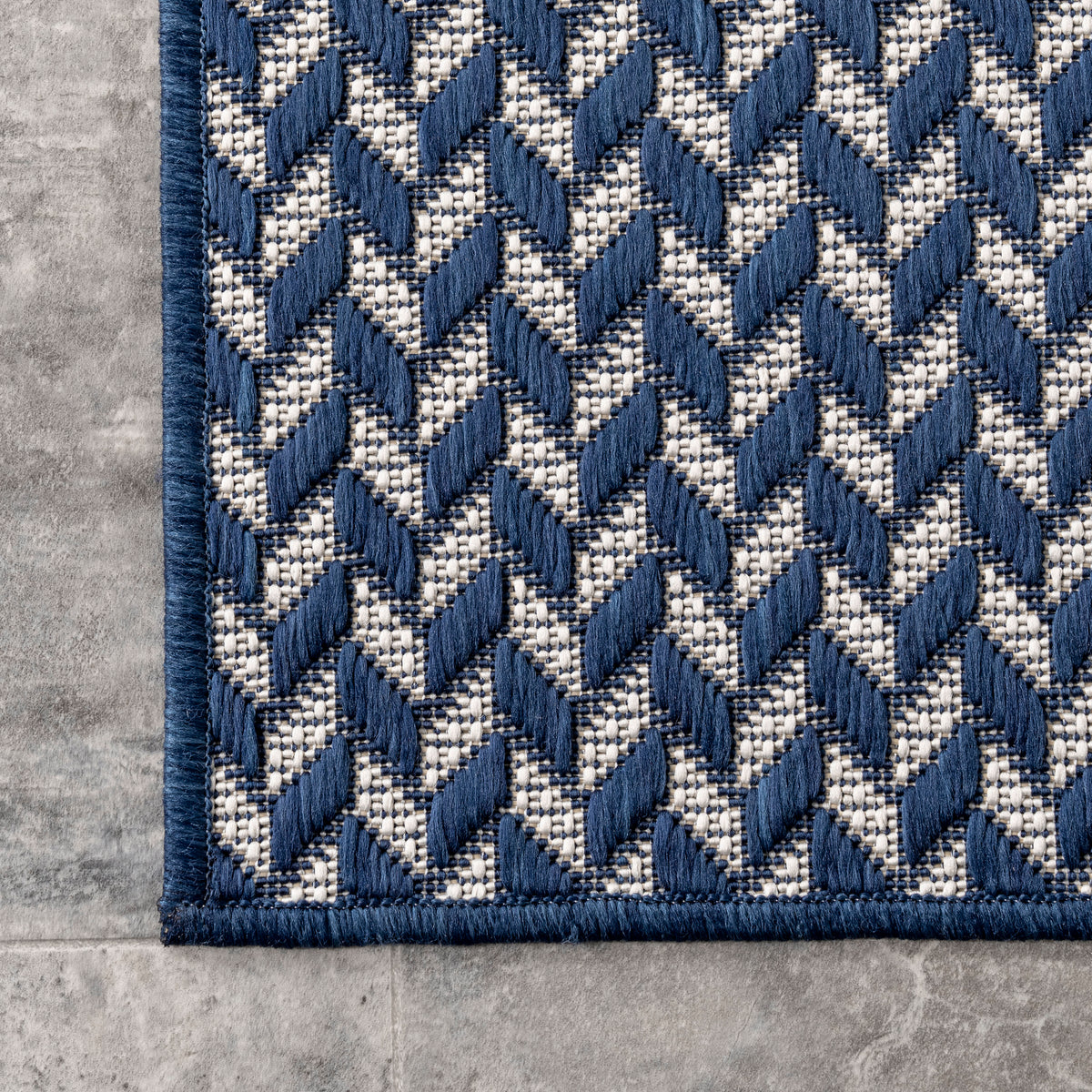 Taraji Herringbone Indoor/Outdoor Rug | Navy
