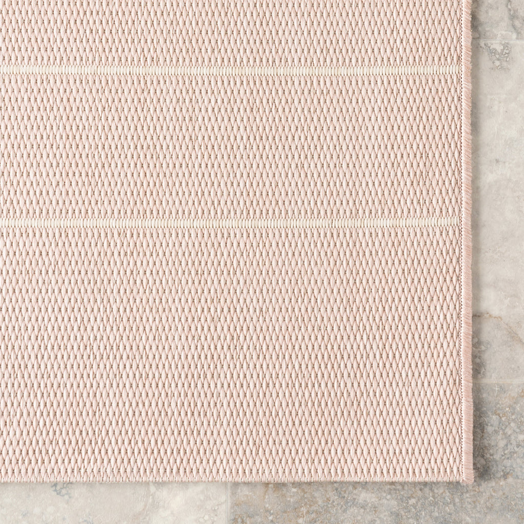 Venetian Pinstripes Indoor/Outdoor Rug | Light Pink